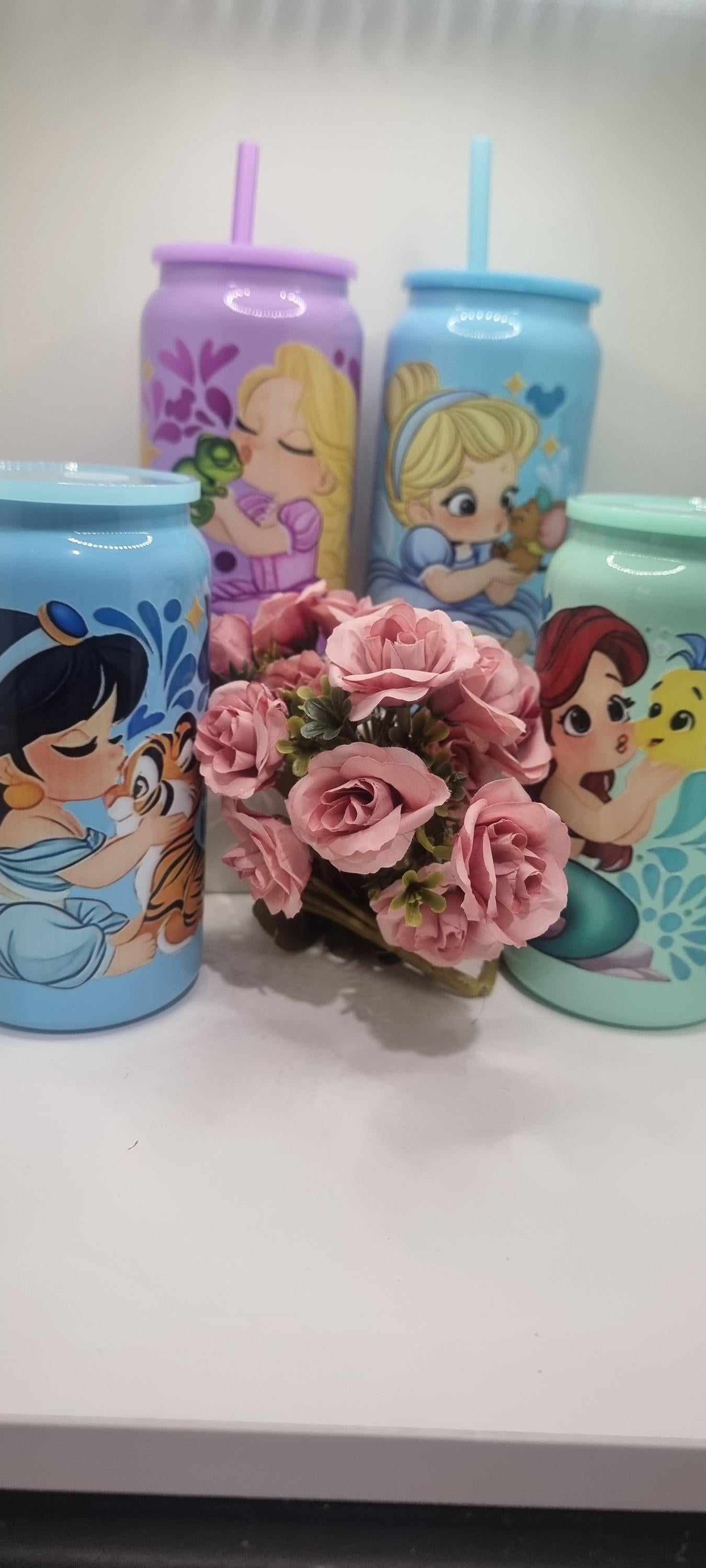 Disney Princess Kids Tumbler Cup |Disney Princess Kids drink bottle,Drinkware for Girls | Stainless steel drinkbottle,Gift for Kids