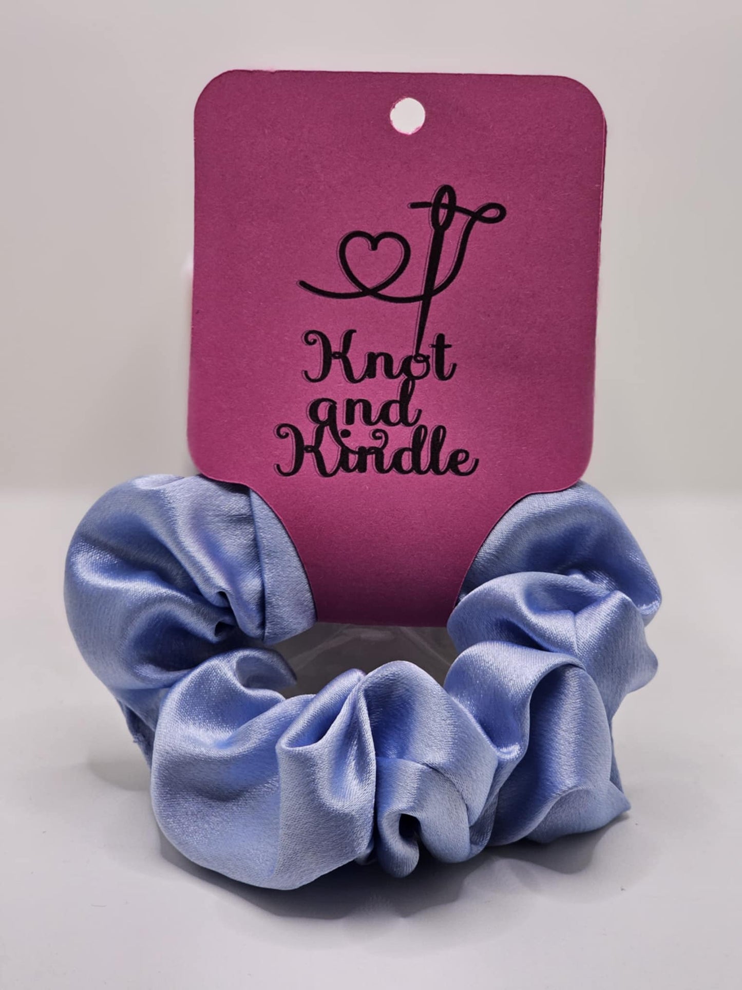 Frozen Petal blue Satin Hair Scrunchie