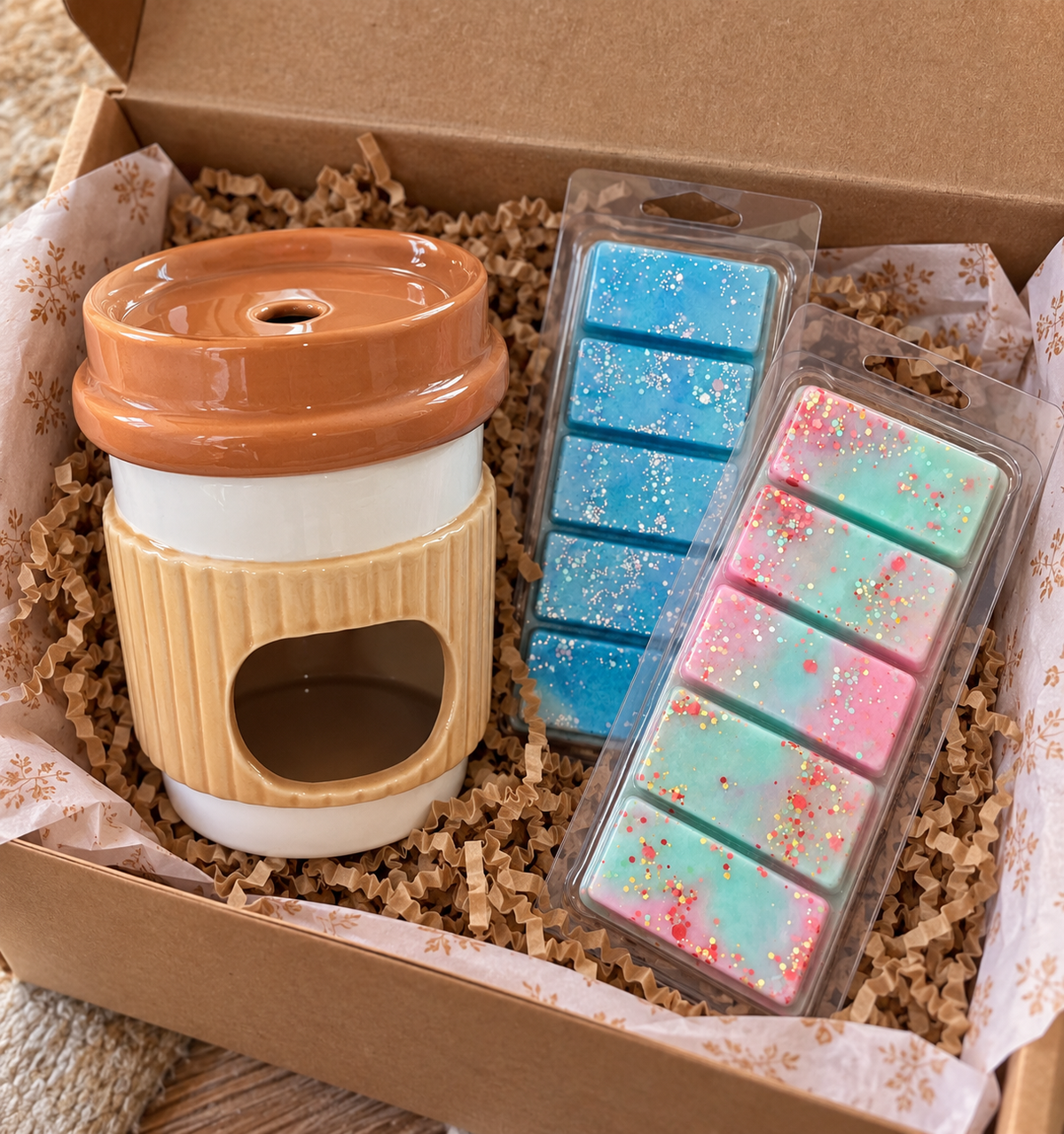 "Coffee Cup Warmer + 2 Wax Melts Gift Set
