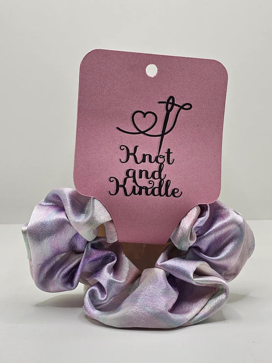 Iridescent Satin Scrunchie: Mystic Aurora Hair Accessory