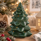 Green ceramic Christmas tree wax melt burner and wax warmer