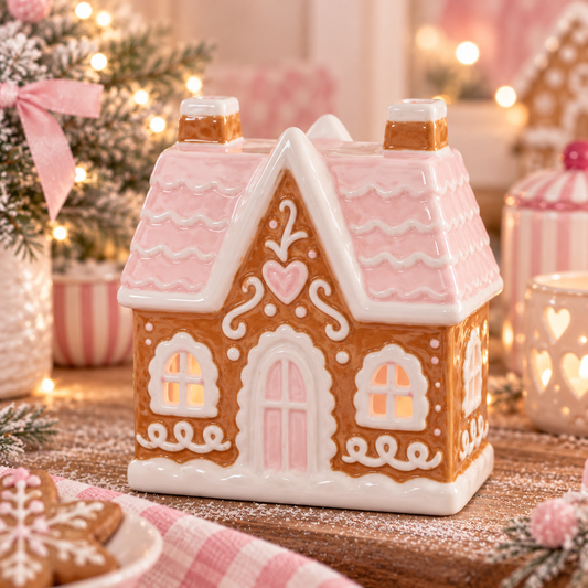 Gingerbread Cottage Wax Melt Burner | Christmas Ceramic Wax Warmer