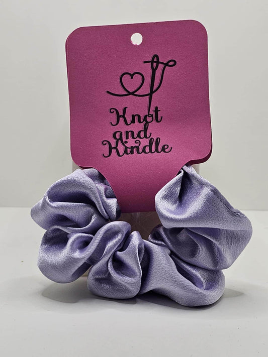 Lavender Satin Scrunchie: Handmade Soft Violet Hair Accessory