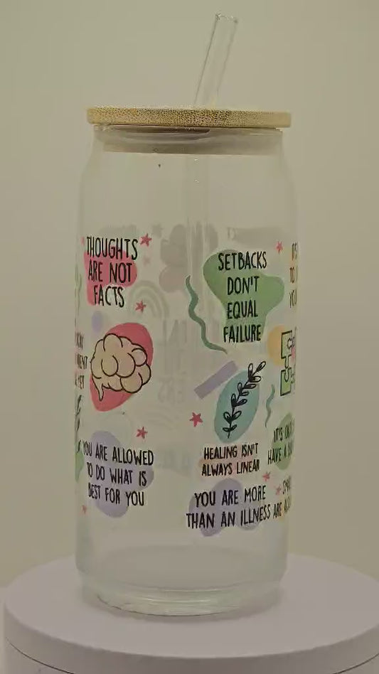 Mental health matters 16 oz glass tumber