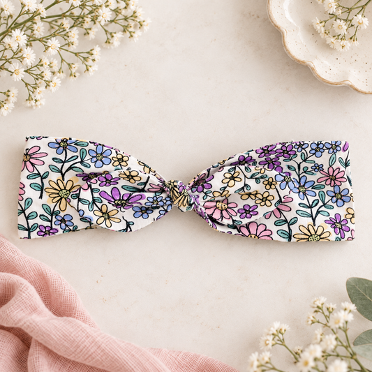 Floral Knot Bow Headband for Kids – Soft & Comfortable Fit