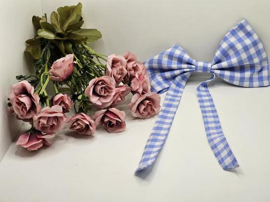Bluebell Gingham Bow Clip Oversized Vintage Lovers