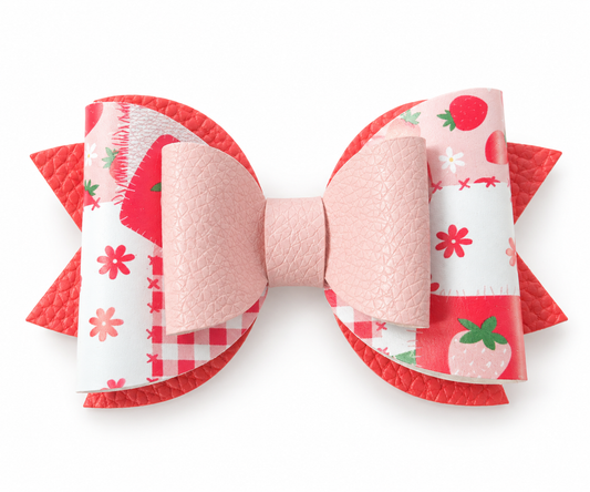 Sunday Strawberry Picking Oversized Hair Bow