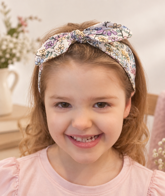 Floral Knot Bow Headband for Kids – Soft & Comfortable Fit