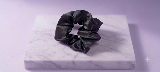 The Midnight Noir Satin Scrunchie